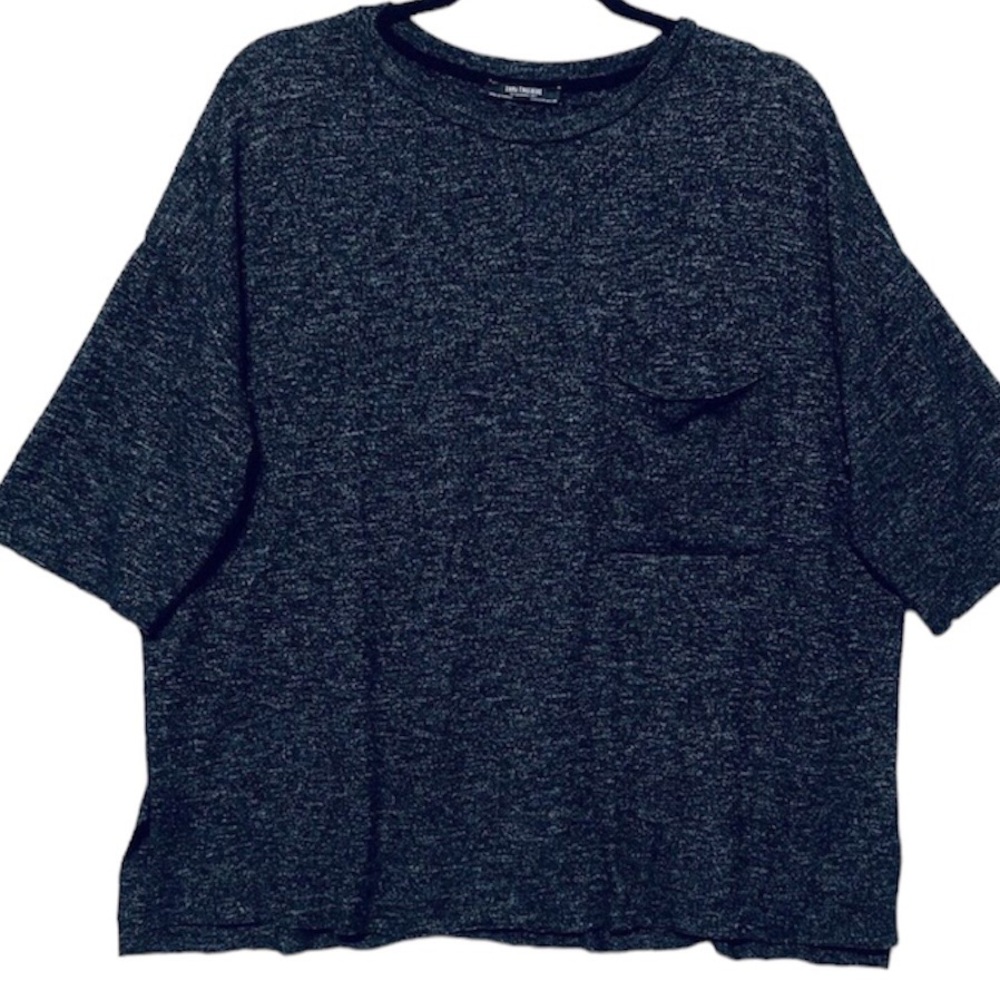 Zara trafaluc oversized boxy pocket knit top size medium